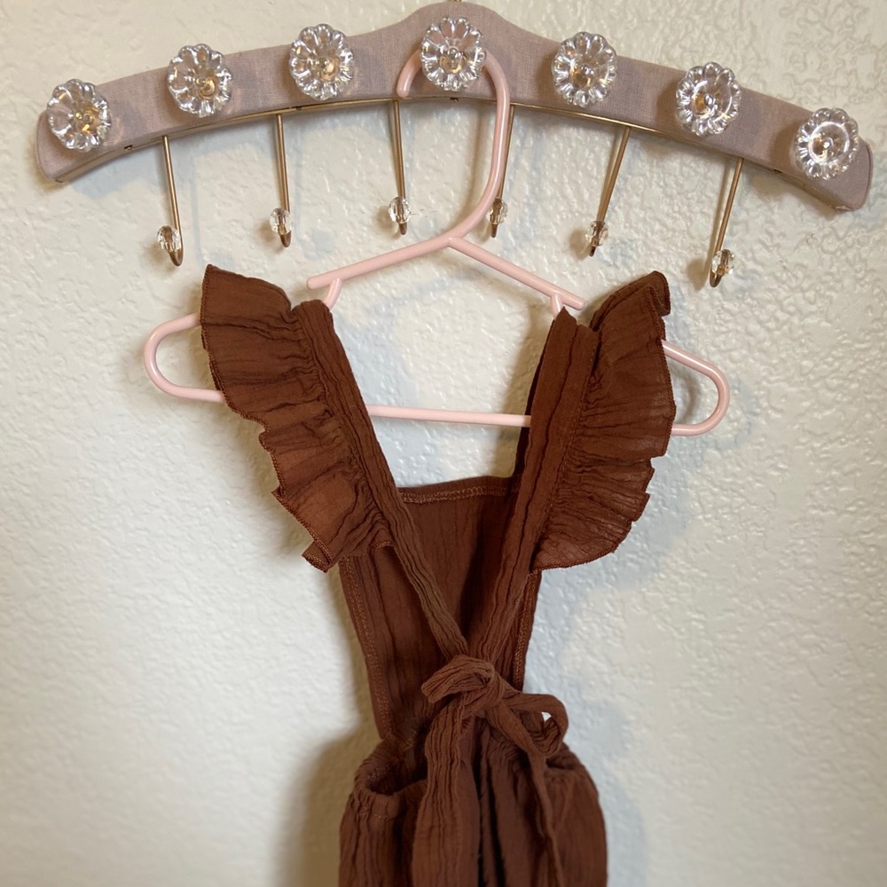 Brown Ruffles Romper Outfit - Picture 4 of 8
